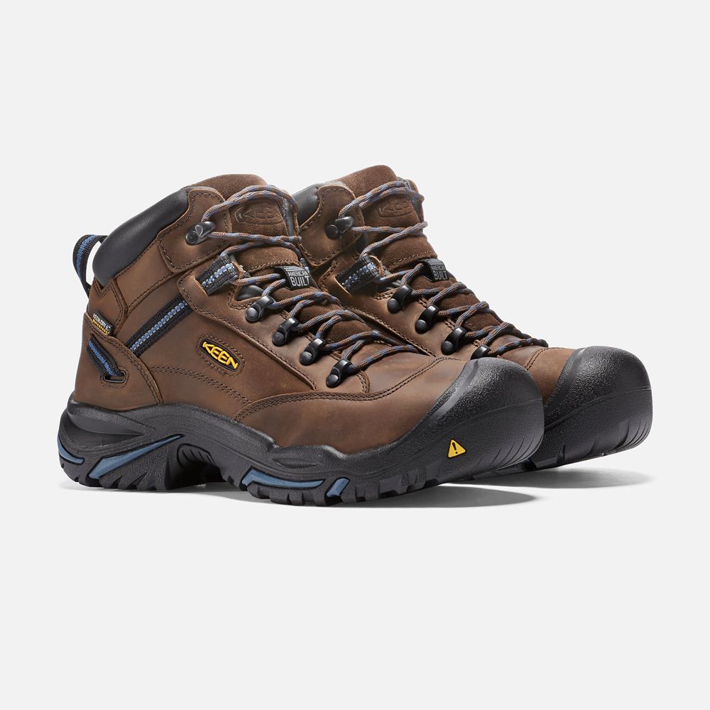 Botas de Trabajo Keen Mexico Marrom - Hombre Braddock Al Waterproof Mid (Steel Toe) - AZ9075384